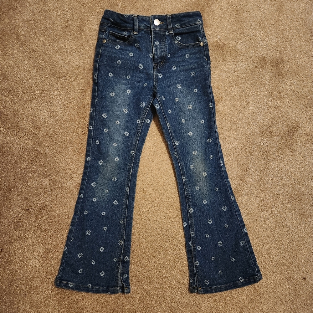 Derek Heart Kids' Denim Jeans with Floral Pattern